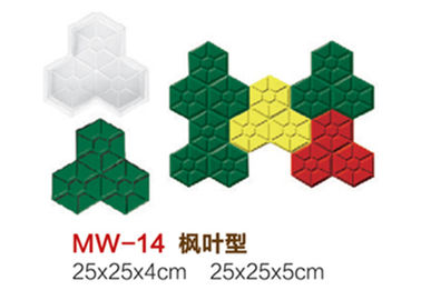 Cina Praktis Semen Plastik Cetakan, Maple Leaf Coloured Brick Concrete Walkway Molds pemasok